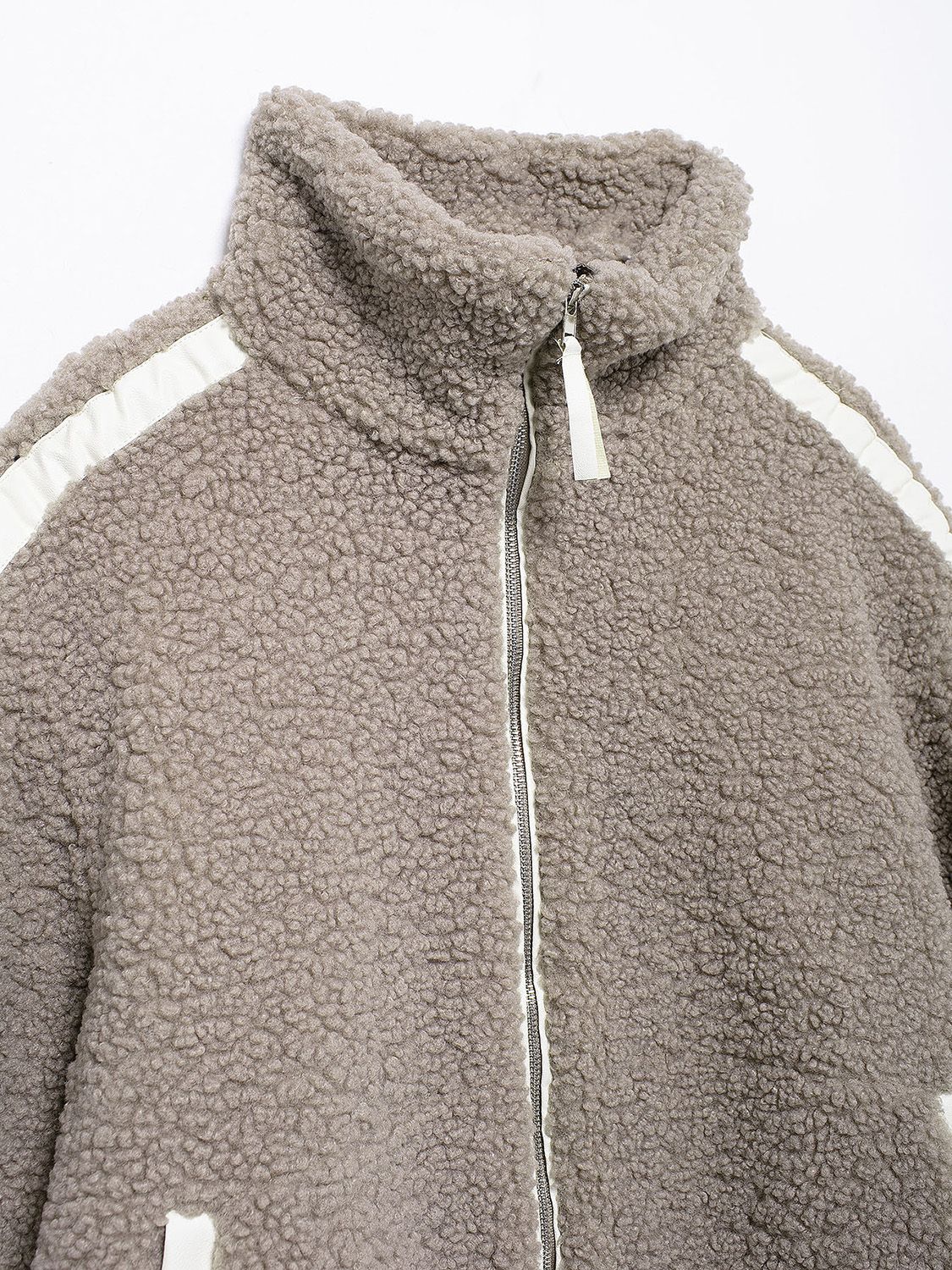 Zip Up Turtleneck Long Sleeve Plush Jacket